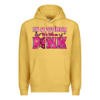 Antique Gold In October We Wear Pink Premium Hoodie - texasbilliewilder