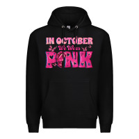 Black In October We Wear Pink Premium Hoodie - texasbilliewilder