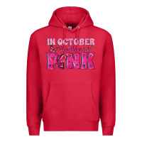 Cardinal In October We Wear Pink Premium Hoodie - texasbilliewilder