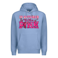 Colony Blue In October We Wear Pink Premium Hoodie - texasbilliewilder