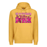 Mustard In October We Wear Pink Premium Hoodie - texasbilliewilder