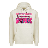 Oatmeal Heather In October We Wear Pink Premium Hoodie - texasbilliewilder
