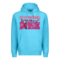 Ocean Blue In October We Wear Pink Premium Hoodie - texasbilliewilder