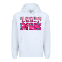 White In October We Wear Pink Premium Hoodie - texasbilliewilder