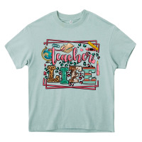 Arona Teacher life leopard frame Heavy Core Tee - LillyAllenDesigns
