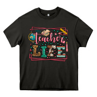 Asphalt Teacher life leopard frame Heavy Core Tee - LillyAllenDesigns