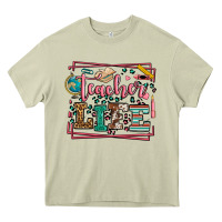 Mossy Teacher life leopard frame Heavy Core Tee - LillyAllenDesigns