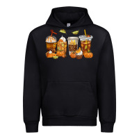 Black Fall Coffee Cups Urban Hoodie - texasbilliewilder