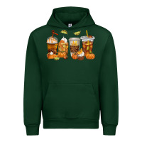 Forest Green Fall Coffee Cups Urban Hoodie - texasbilliewilder