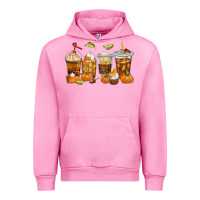Fuchsia Pink Fall Coffee Cups Urban Hoodie - texasbilliewilder