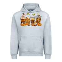 Heather Grey Fall Coffee Cups Urban Hoodie - texasbilliewilder