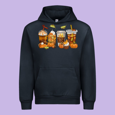 Fall Coffee Cups Urban Hoodie Designed By Texasbilliewilder