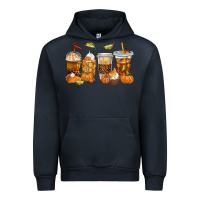 Navy Fall Coffee Cups Urban Hoodie - texasbilliewilder