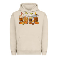 Pigment French Oak Fall Coffee Cups Urban Hoodie - texasbilliewilder