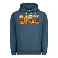 Pigment Midnight Navy Fall Coffee Cups Urban Hoodie - texasbilliewilder