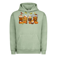Pigment Oil Green Fall Coffee Cups Urban Hoodie - texasbilliewilder