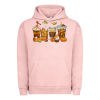 Pigment Salmon Fall Coffee Cups Urban Hoodie - texasbilliewilder