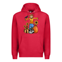 Cardinal pumpkin sunflower fall scarecrow Premium Hoodie - RanaPortraitStore