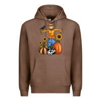 Chestnut pumpkin sunflower fall scarecrow Premium Hoodie - RanaPortraitStore