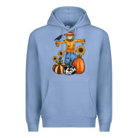 Colony Blue pumpkin sunflower fall scarecrow Premium Hoodie - RanaPortraitStore