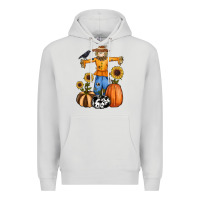 Dove Grey pumpkin sunflower fall scarecrow Premium Hoodie - RanaPortraitStore