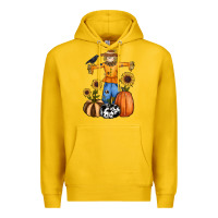 Lemon pumpkin sunflower fall scarecrow Premium Hoodie - RanaPortraitStore