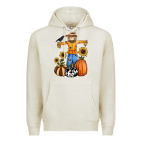 Oatmeal Heather pumpkin sunflower fall scarecrow Premium Hoodie - RanaPortraitStore