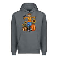 Rock pumpkin sunflower fall scarecrow Premium Hoodie - RanaPortraitStore