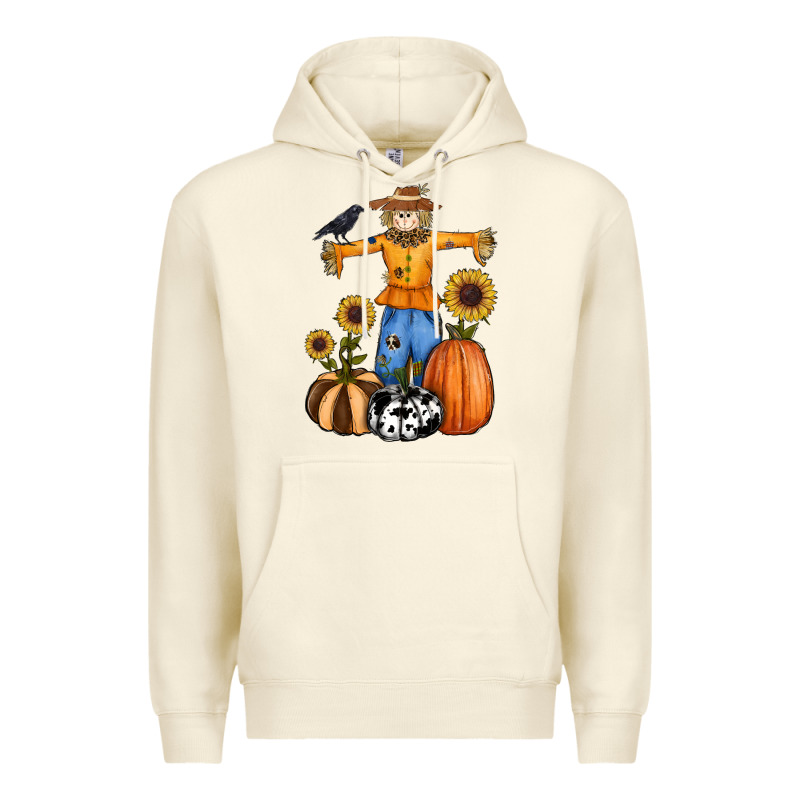 Pumpkin Sunflower Fall Scarecrow Premium Hoodie by RanaPortraitStore | Teevron