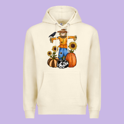 Pumpkin Sunflower Fall Scarecrow Premium Hoodie Designed By Ranaportraitstore