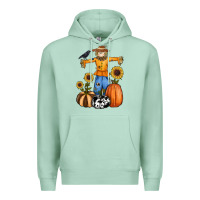 Seafoam pumpkin sunflower fall scarecrow Premium Hoodie - RanaPortraitStore