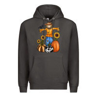 Smoke pumpkin sunflower fall scarecrow Premium Hoodie - RanaPortraitStore