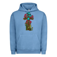 Pigment Pebble Blue cross gemstone cactus roses cowboy hat Urban Hoodie - RanaPortraitStore