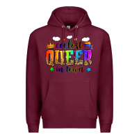 Burgundy coolest queer in town Premium Hoodie - Zillion Design Studio