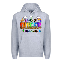Heather Grey coolest queer in town Premium Hoodie - Zillion Design Studio