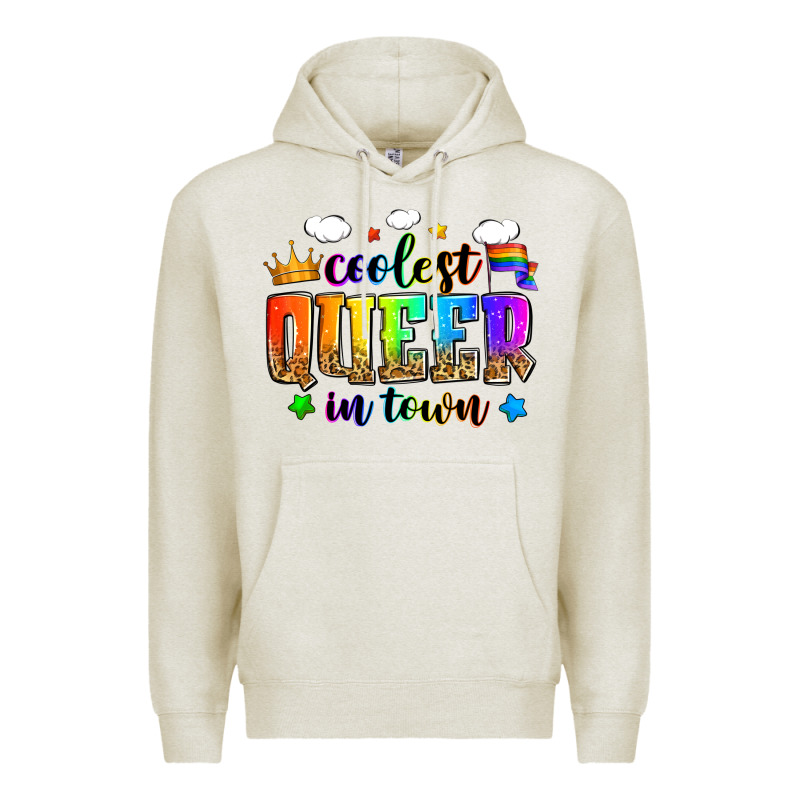 Coolest Queer In Town Premium Hoodie by Zillion Design Studio | Teevron