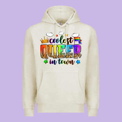 Coolest Queer In Town Premium Hoodie Designed By Zillion Design Studio