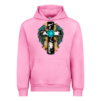 Fuchsia Pink cross gemstone wings Urban Hoodie - RanaPortraitStore