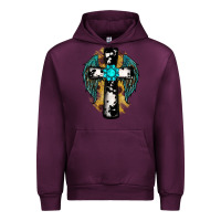 Mauve Wine cross gemstone wings Urban Hoodie - RanaPortraitStore