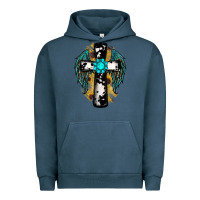 Pigment Midnight Navy cross gemstone wings Urban Hoodie - RanaPortraitStore