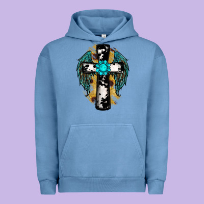 Cross Gemstone Wings Urban Hoodie Designed By Ranaportraitstore