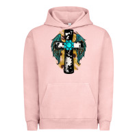 Pigment Salmon cross gemstone wings Urban Hoodie - RanaPortraitStore