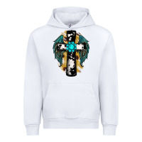 White cross gemstone wings Urban Hoodie - RanaPortraitStore
