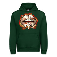 Forest Green baseball lips Urban Hoodie - Zillion Design Studio