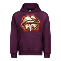 Mauve Wine baseball lips Urban Hoodie - Zillion Design Studio