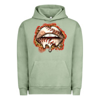 Pigment Oil Green baseball lips Urban Hoodie - Zillion Design Studio