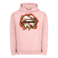 Pigment Salmon baseball lips Urban Hoodie - Zillion Design Studio