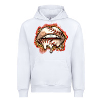 White baseball lips Urban Hoodie - Zillion Design Studio