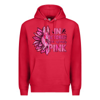 Cardinal In October We Wear Pink Sunflower Premium Hoodie - texasbilliewilder