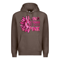 Coffee In October We Wear Pink Sunflower Premium Hoodie - texasbilliewilder